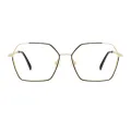 Spoke - Geometric Black/Gold Glasses for Women