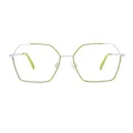 Spoke - Geometric Green/White Glasses for Women