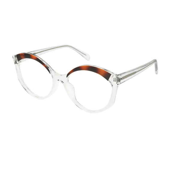 round transparent-demi eyeglasses