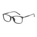 Rufus - Rectangle Black Glasses for Men & Women