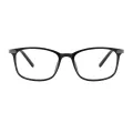 Rufus - Rectangle Black Glasses for Men & Women