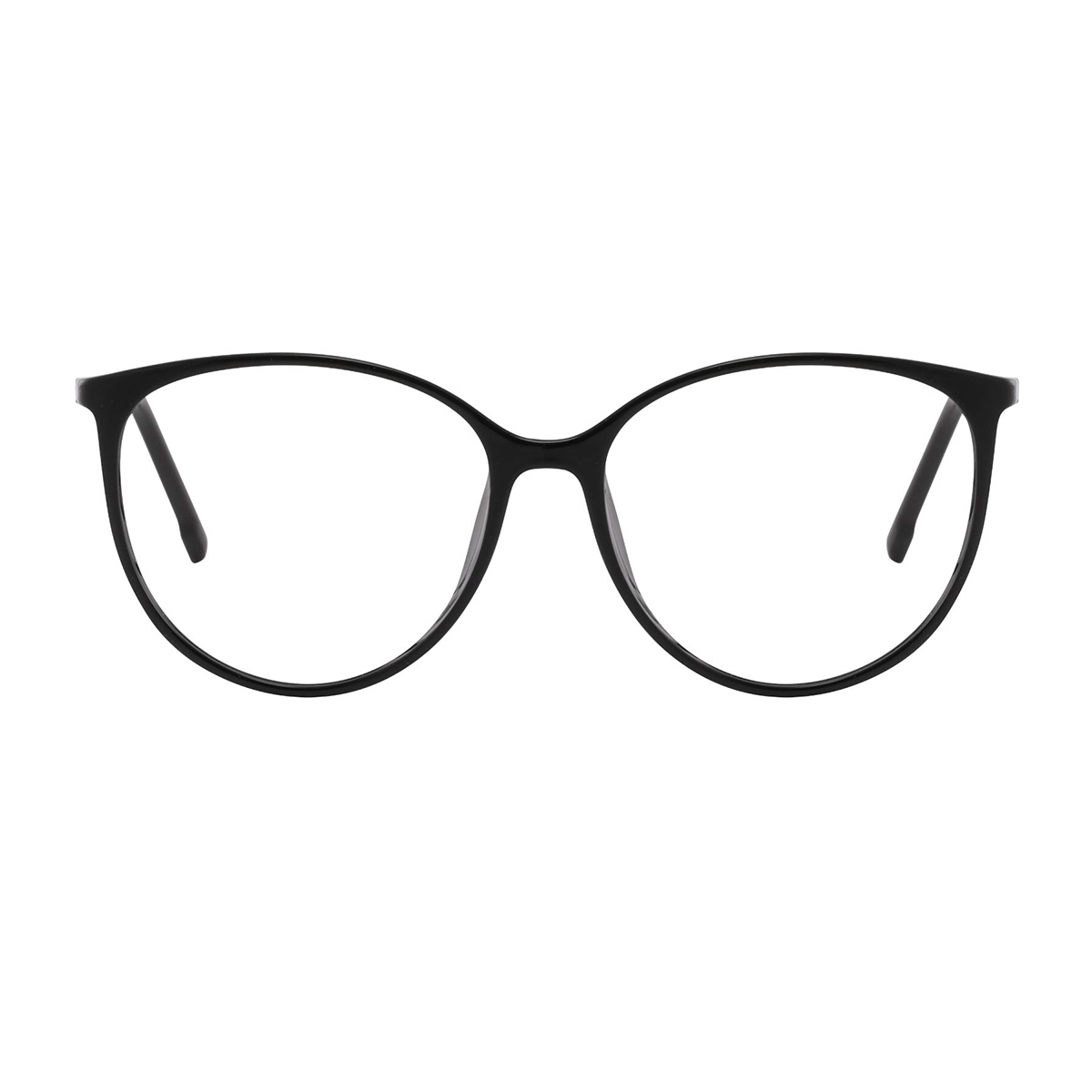 round black eyeglasses