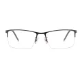 Neal - Browline Gunmetal Glasses for Men