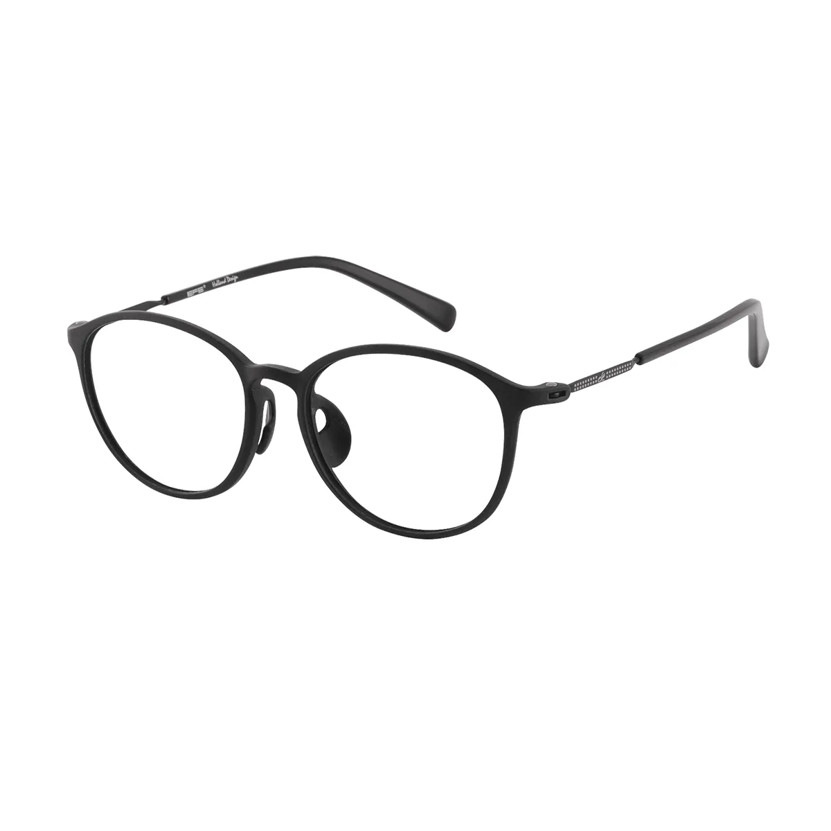 Katz - Oval Black Glasses for Men & Women