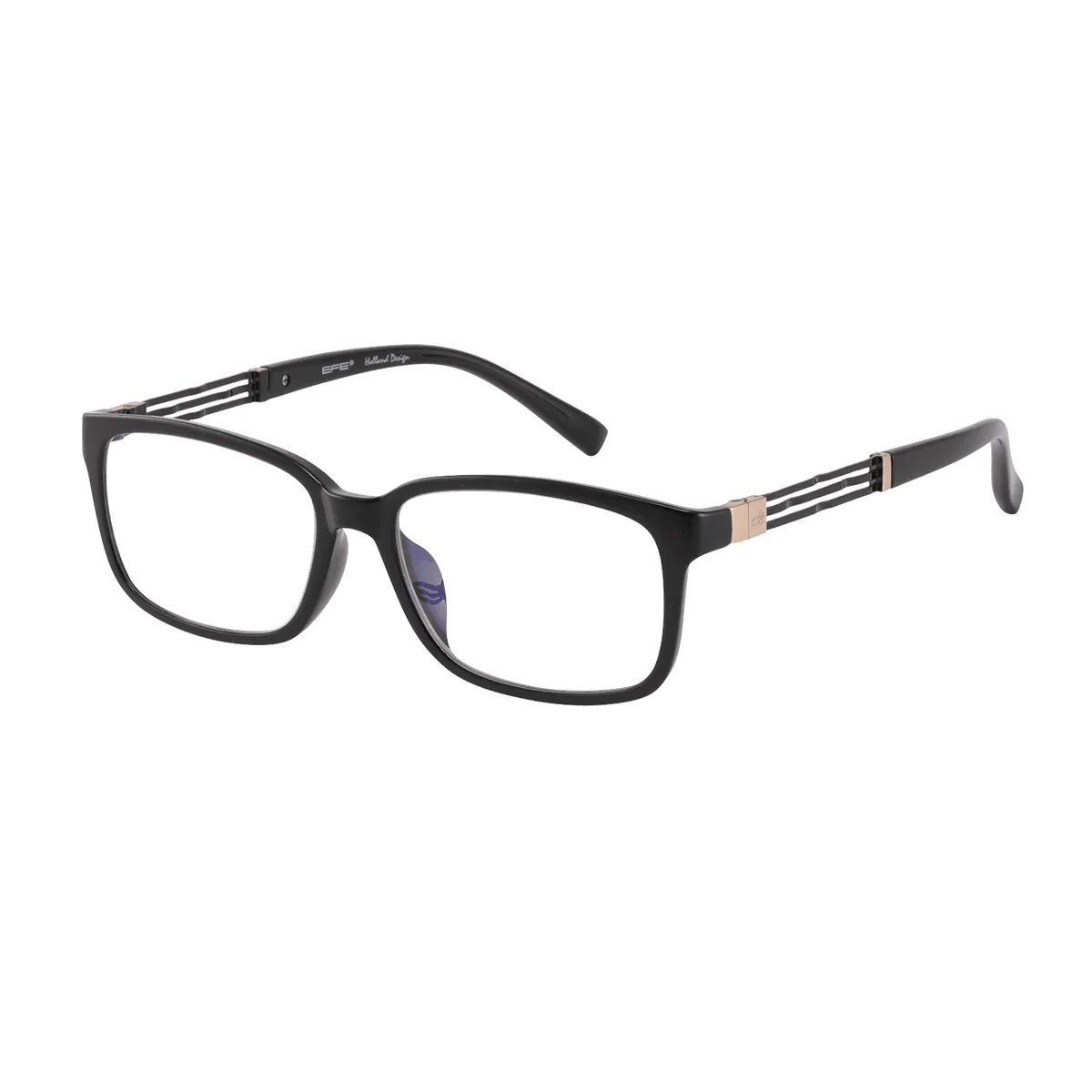 Melvin - Rectangle Black Glasses for Men & Women