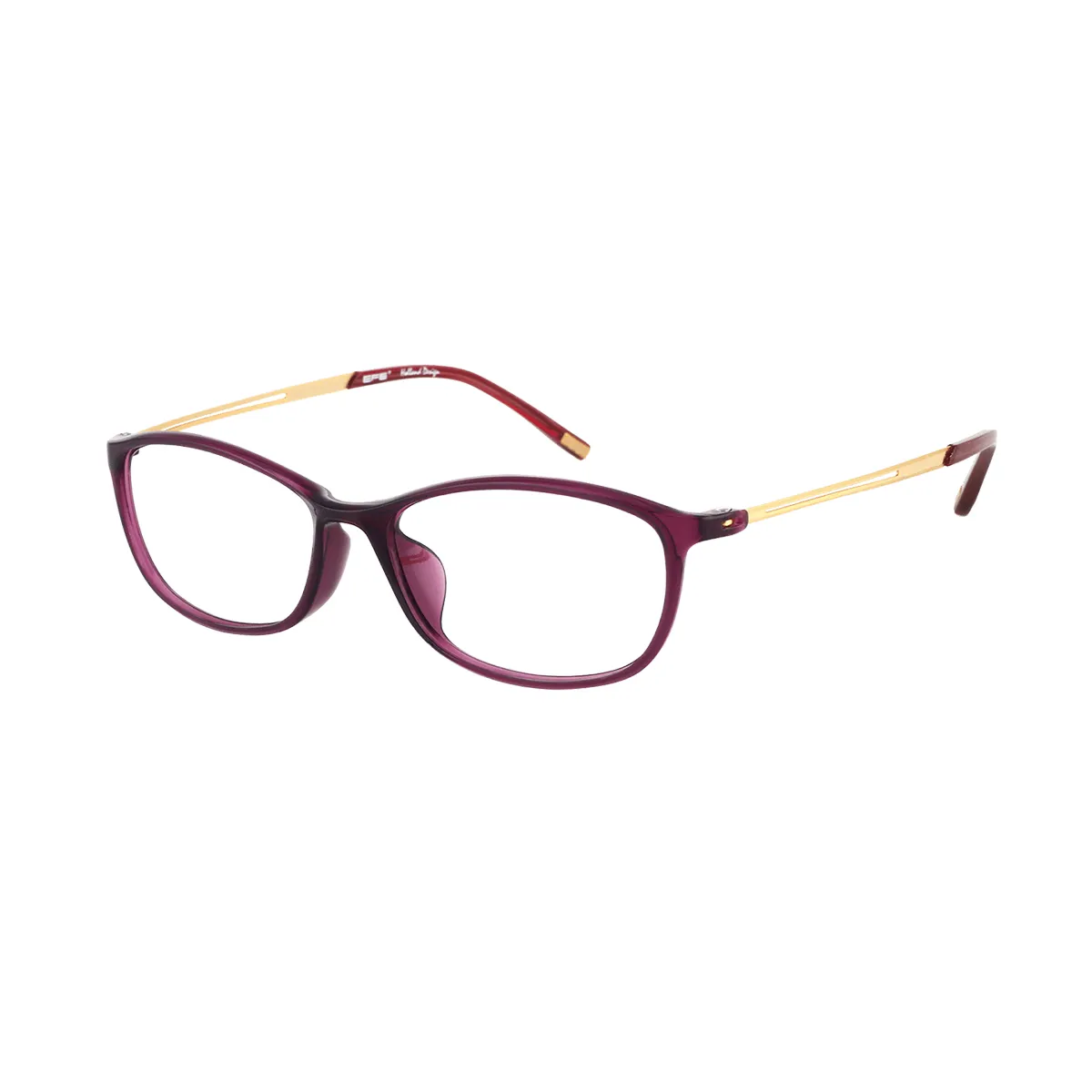 Reba - Oval Purple Glasses for Women
