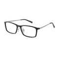 Alven - Rectangle Black Glasses for Men & Women