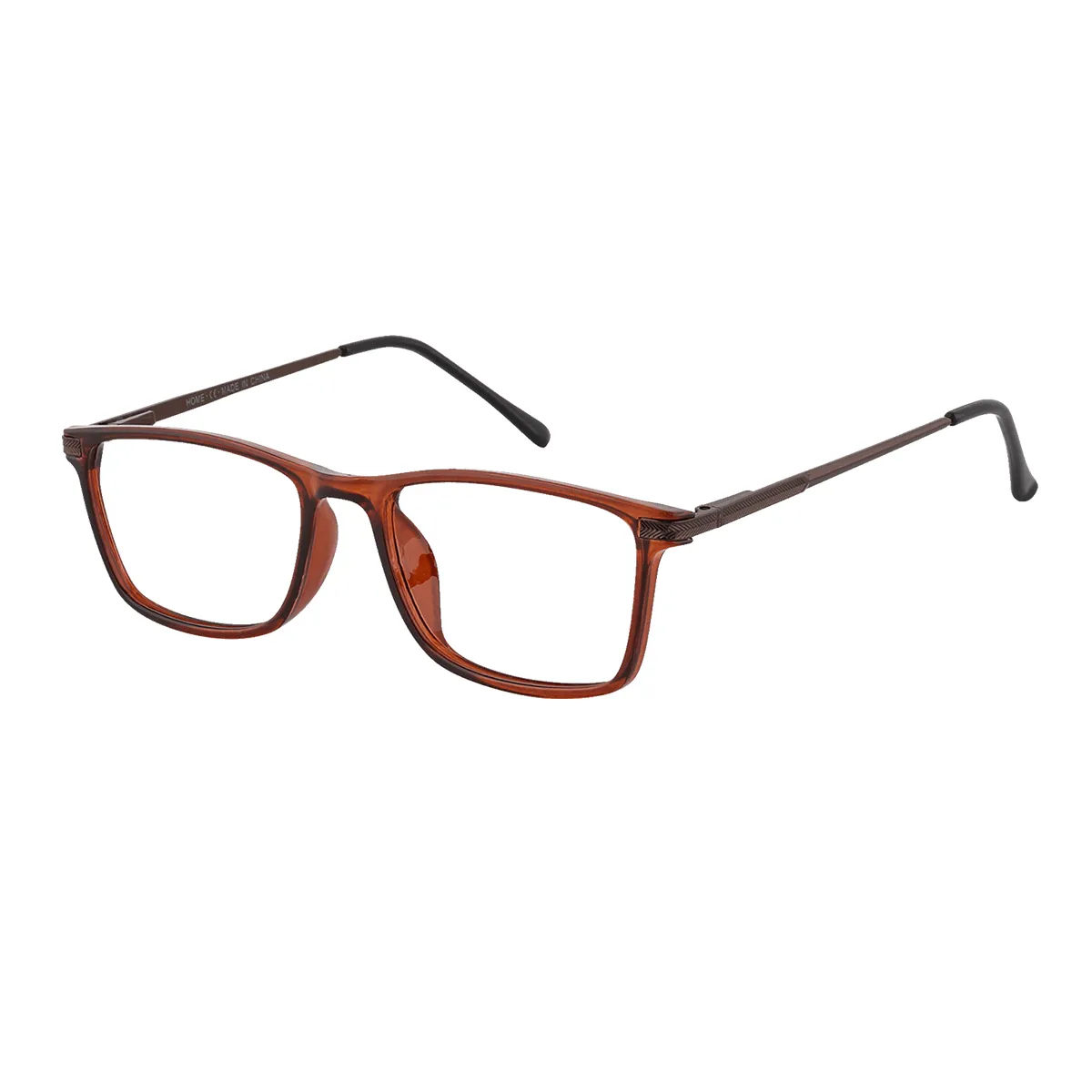 Alicia - Rectangle Brown Glasses for Men & Women