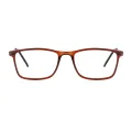 Alicia - Rectangle Brown Glasses for Men & Women