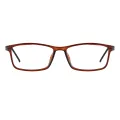 Ellis - Rectangle Brown Glasses for Men & Women