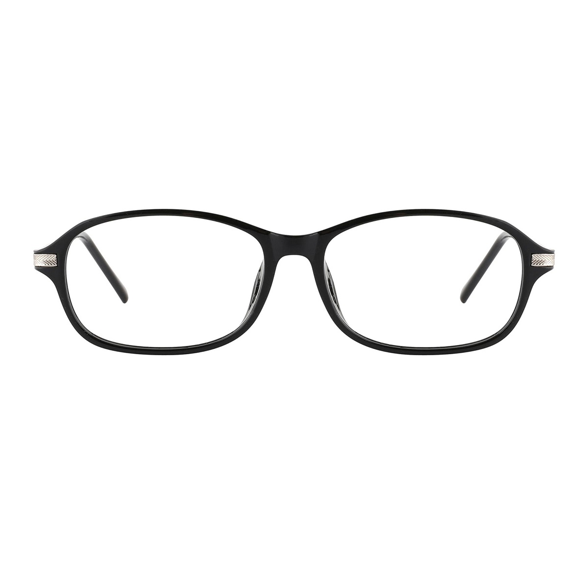 rectangle black-silver eyeglasses