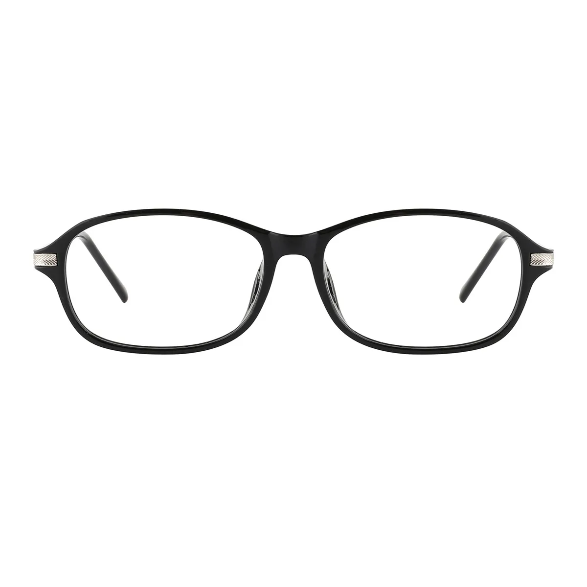 Classic Rectangle Black-silver  Eyeglasses for Men