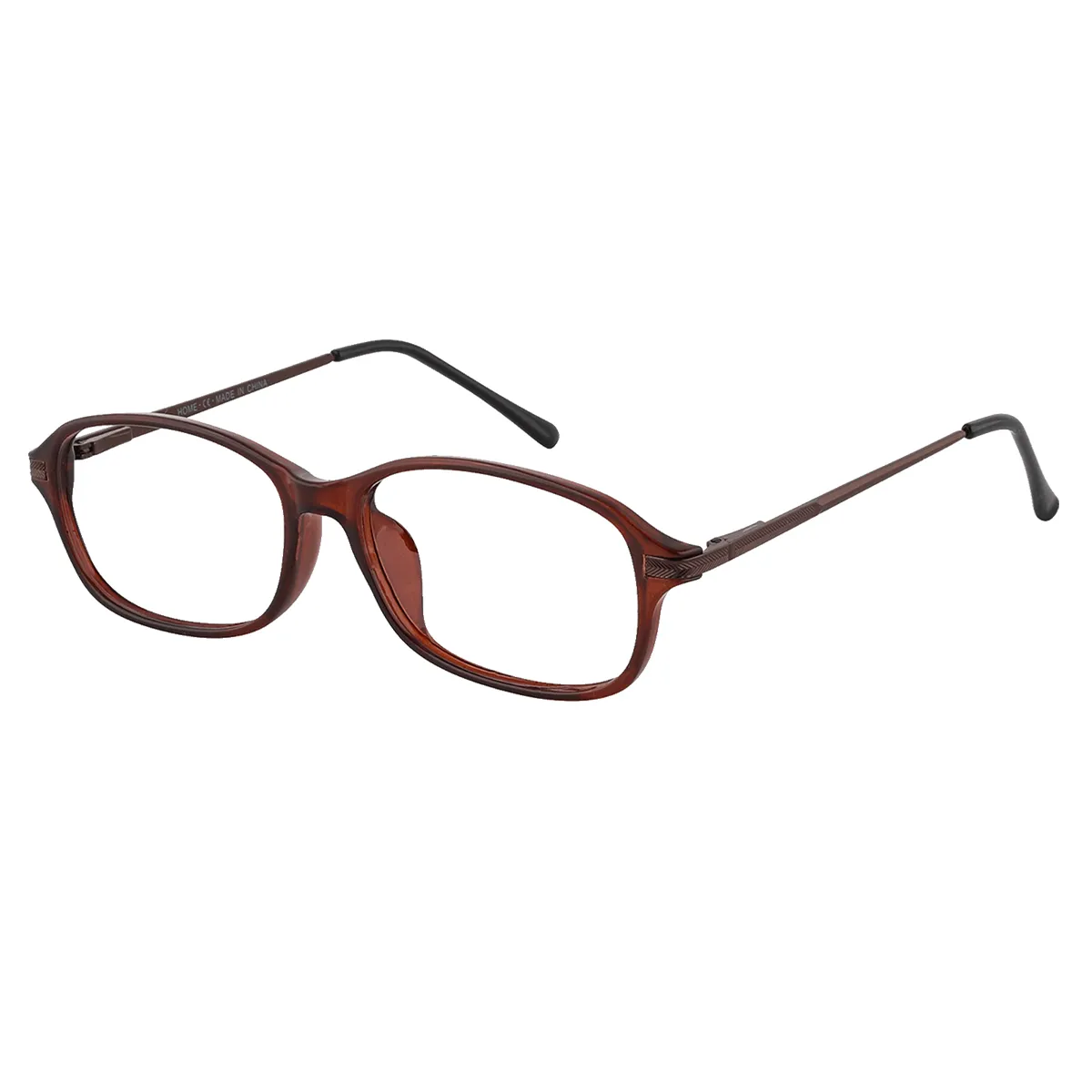 Conner - Rectangle Brown Glasses for Men - EFE