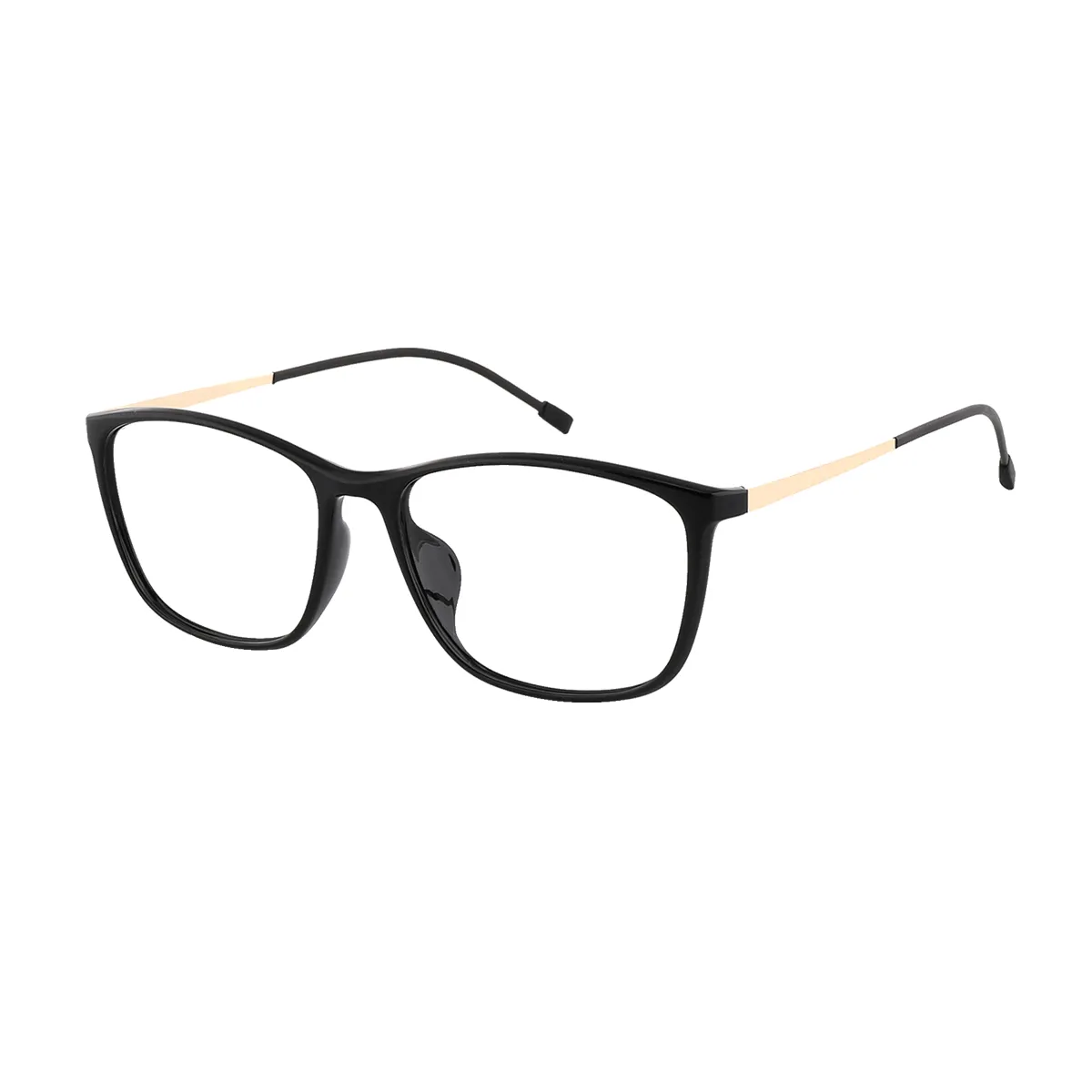 Elton - Rectangle Black Glasses for Men & Women