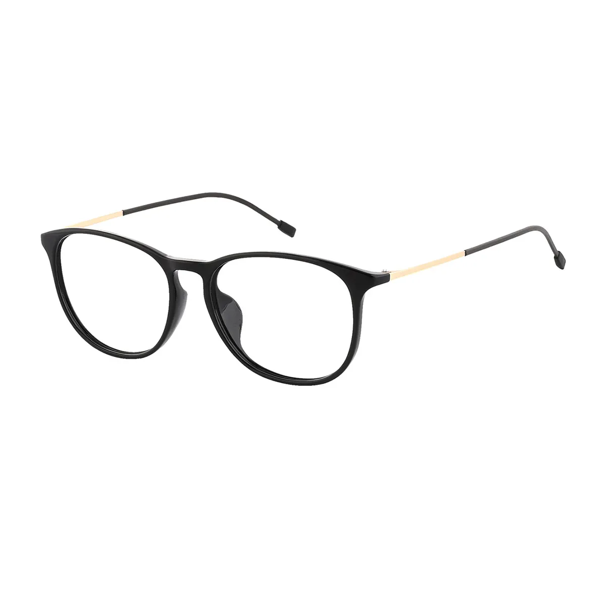 Daugherty - Oval Black-Gold Glasses for Men & Women - EFE