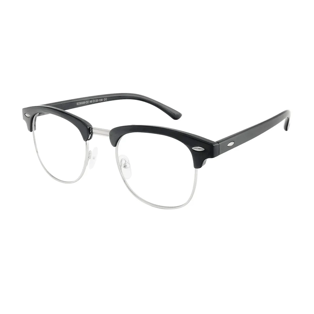 Floyd - Browline Black Glasses for Men & Women - EFE