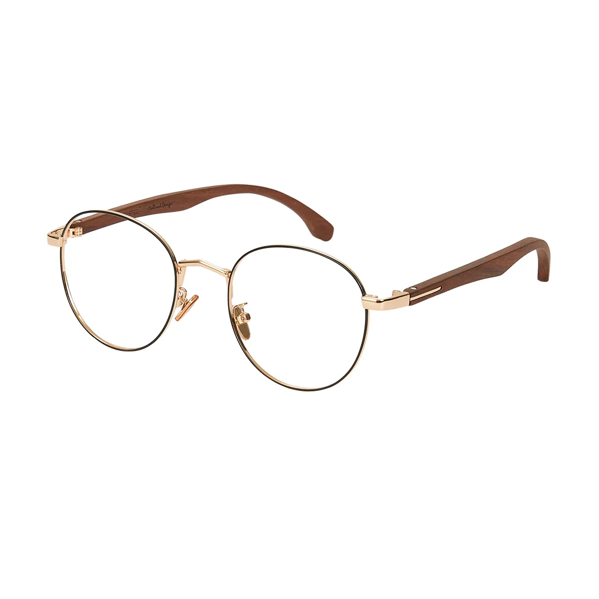 Cyril - Round Black-Brown Glasses for Men