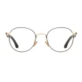 Cyril - Round Black-Gold Glasses for Men