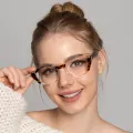 Rosina - Geometric Tortoiseshell-Transparent Glasses for Women