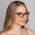 Kary - Rectangle Black-Red Glasses for Women