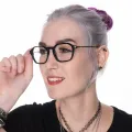 Dua - Geometric Black Glasses for Women