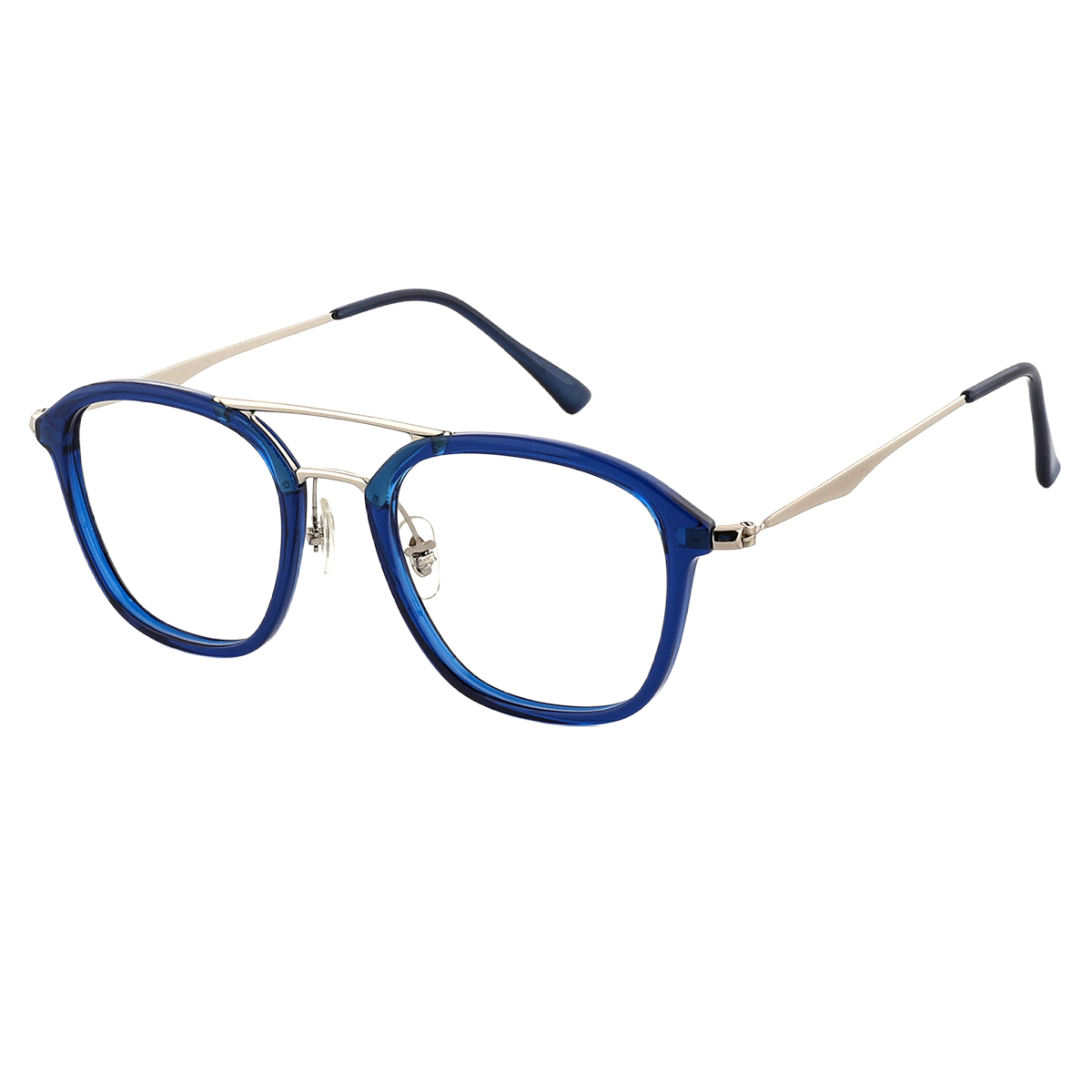 Gallaic - Aviator Silver-blue Reading Glasses for Men & Women
