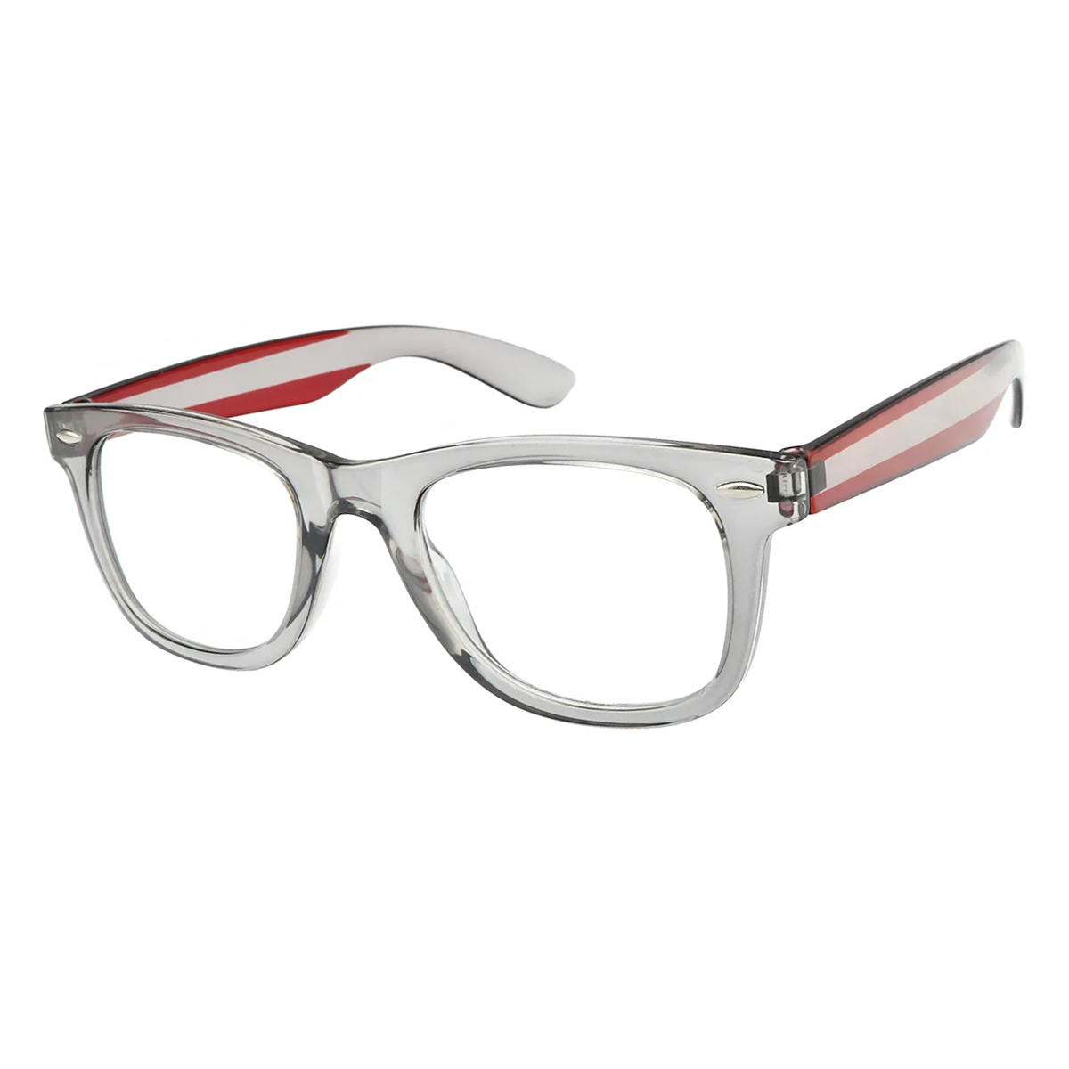 Boho - Square Transparent-Red Reading Glasses for Women