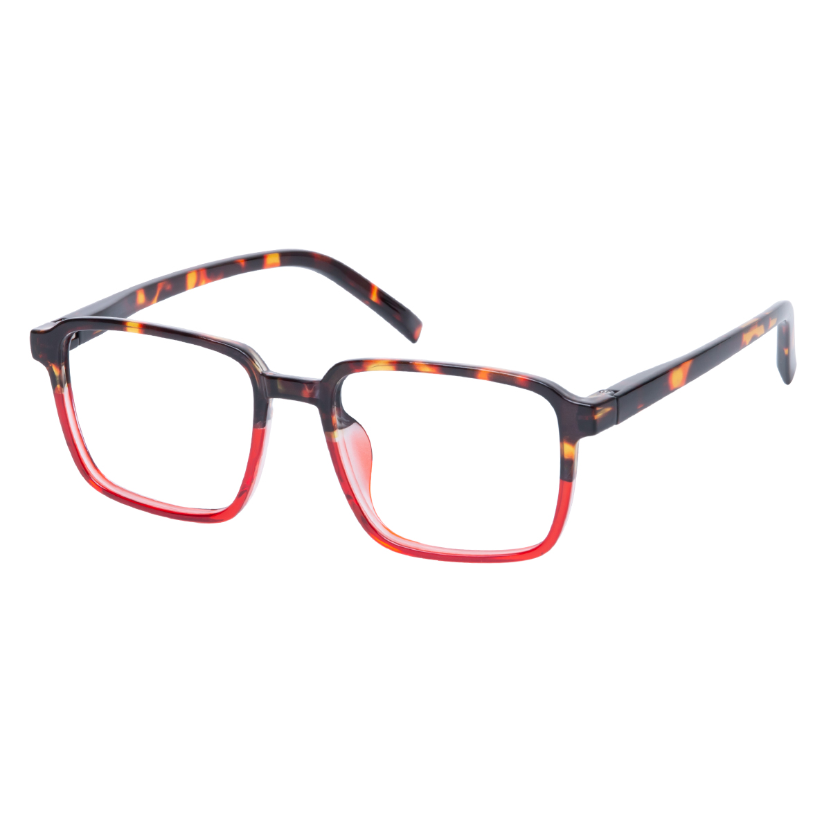 Marlowe - Square Tortoiseshell-Red Reading Glasses for Men & Women