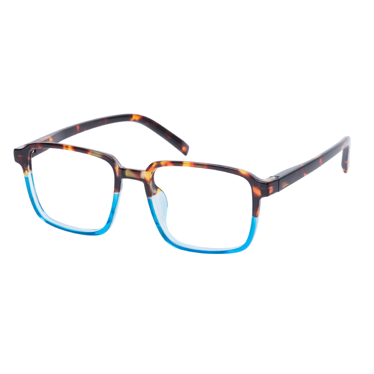 Marlowe - Square Tortoiseshell-Blue Reading Glasses for Men & Women