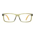 Veronica - Rectangle Translucent-Green Reading Glasses for Men & Women
