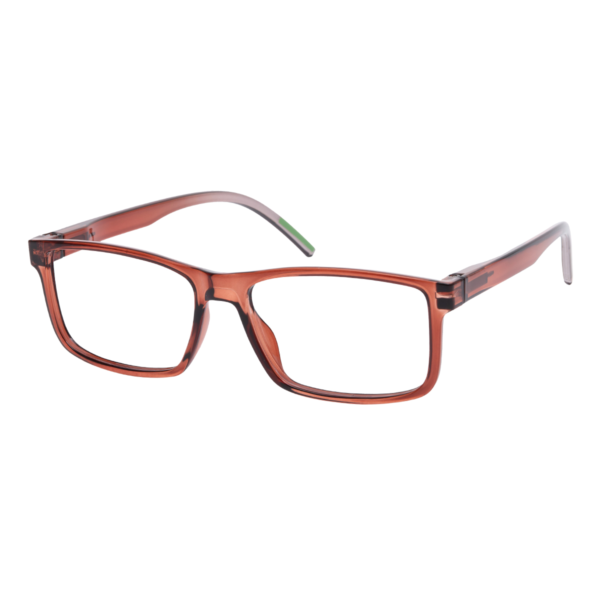Veronica - Rectangle Translucent-Brown Reading Glasses for Men & Women