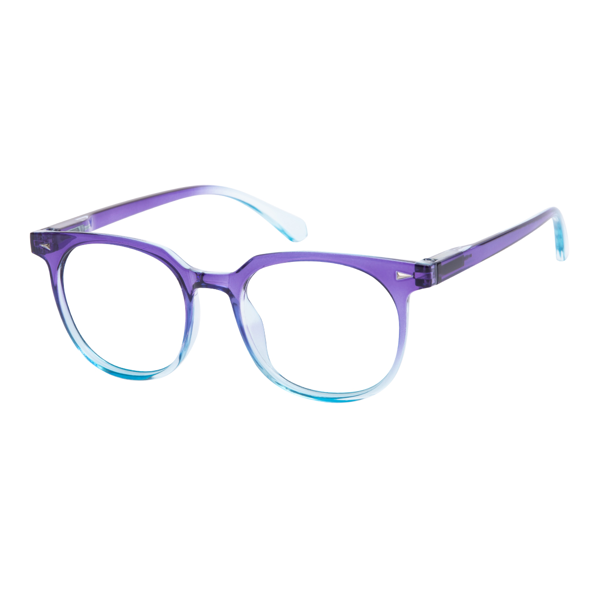 Lorde - Round Transparent Purple Blue Reading Glasses for Men & Women