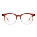 Lorde - Round Translucent Red Reading Glasses for Men & Women