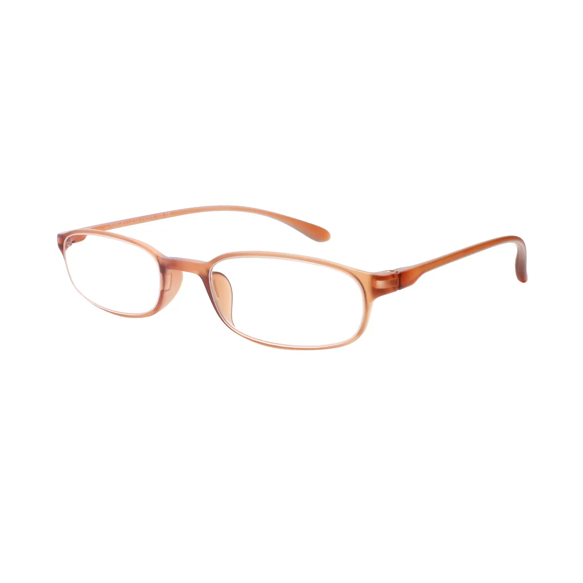 Fashion Rectangle Brown-transparent Reading Glasses for Women