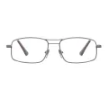 Toby - Rectangle Gunmetal Reading Glasses for Men