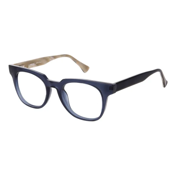 square blue reading glasses