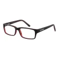 Dixie - Rectangle Black-Red Reading Glasses for Men & Women