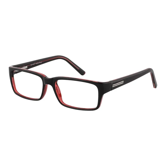 rectangle black-red reading glasses