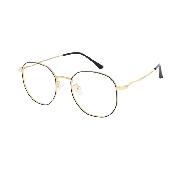 geometric black-gold reading glasses