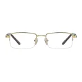 Moeotis - Rectangle Gold Reading Glasses for Men