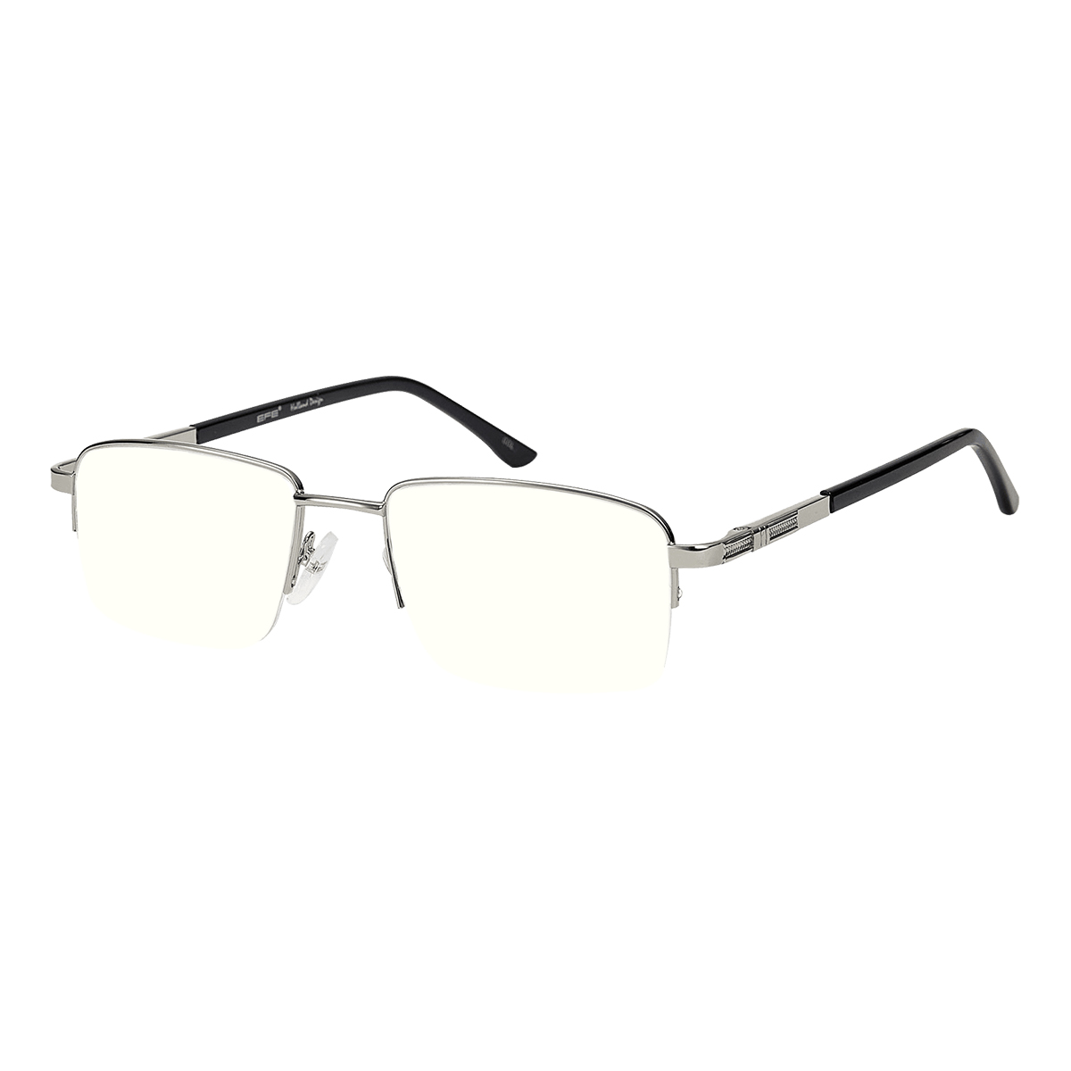 Siuph - Rectangle Silver Reading Glasses for Men