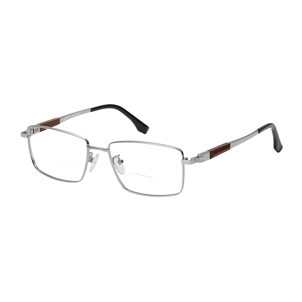 Amphion - Rectangle Silver Reading Glasses for Men