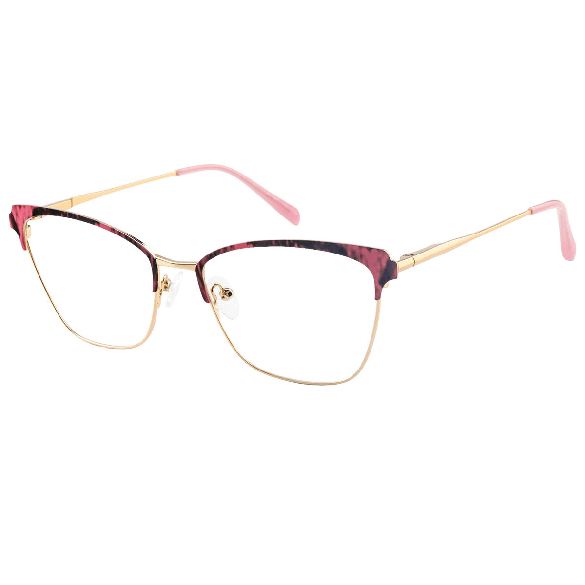 Cathleen - Square Pink Reading Glasses for Women