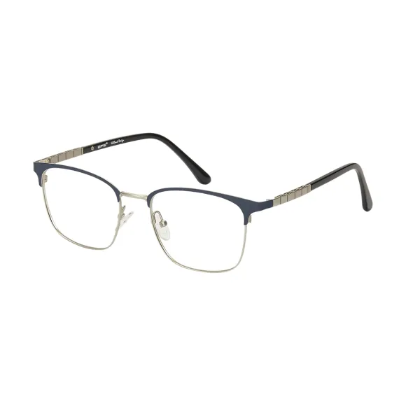 square blue-silver reading glasses