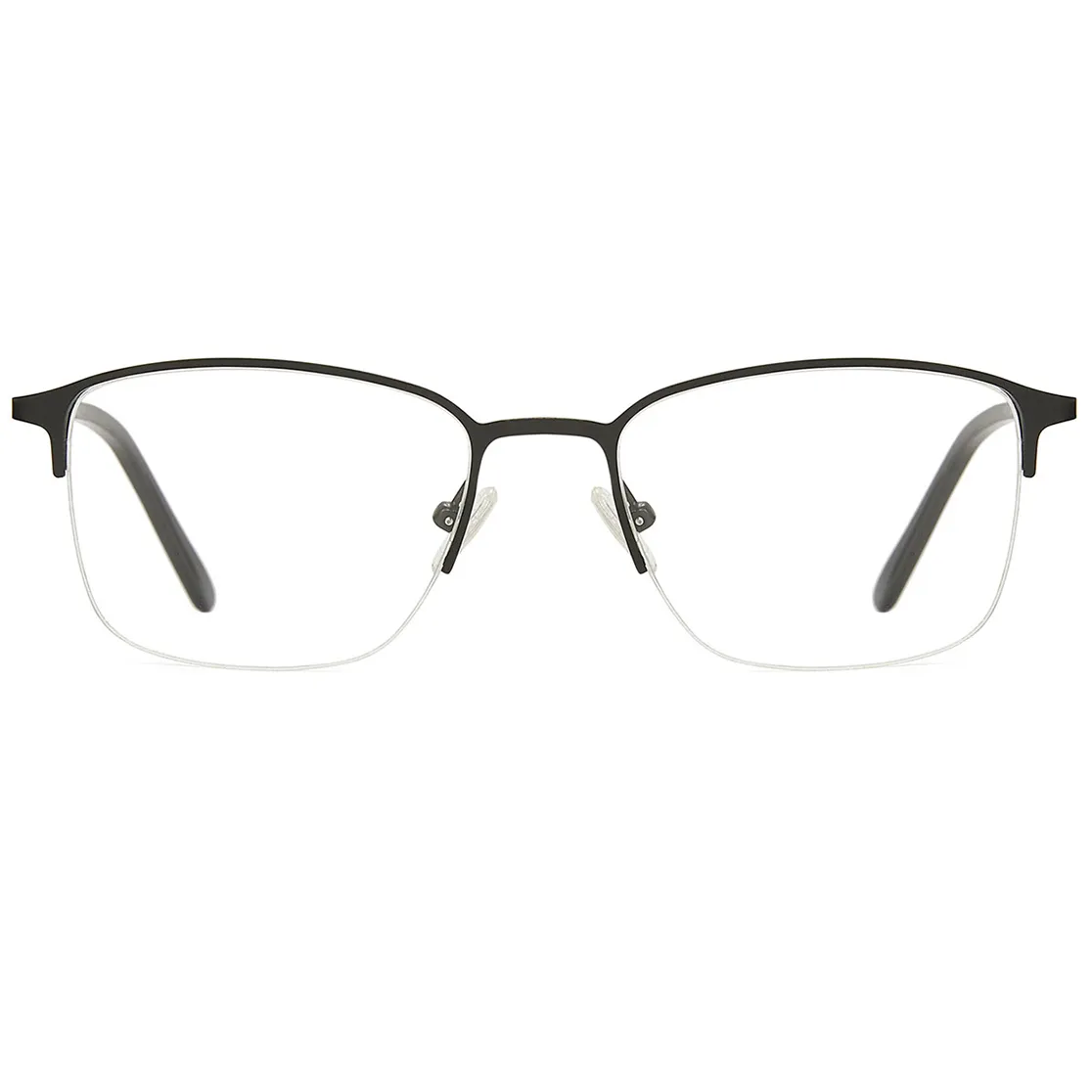 Business Rectangle Black-Silver  Reading Glasses for Men