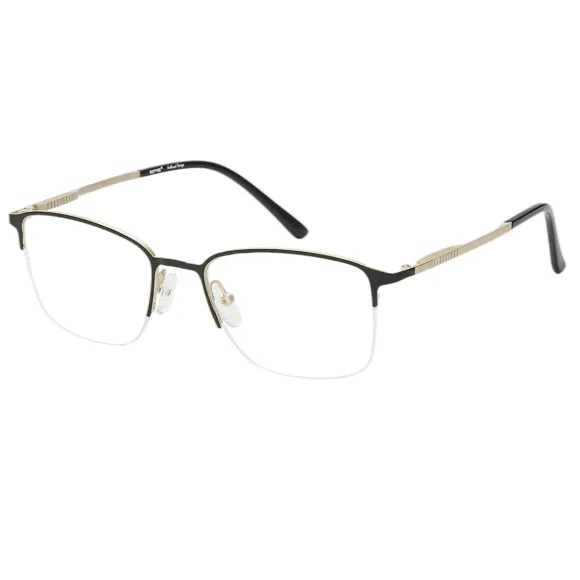 rectangle black-silver reading glasses