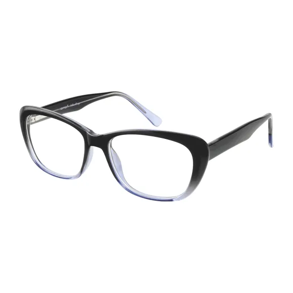 square black-blue reading glasses