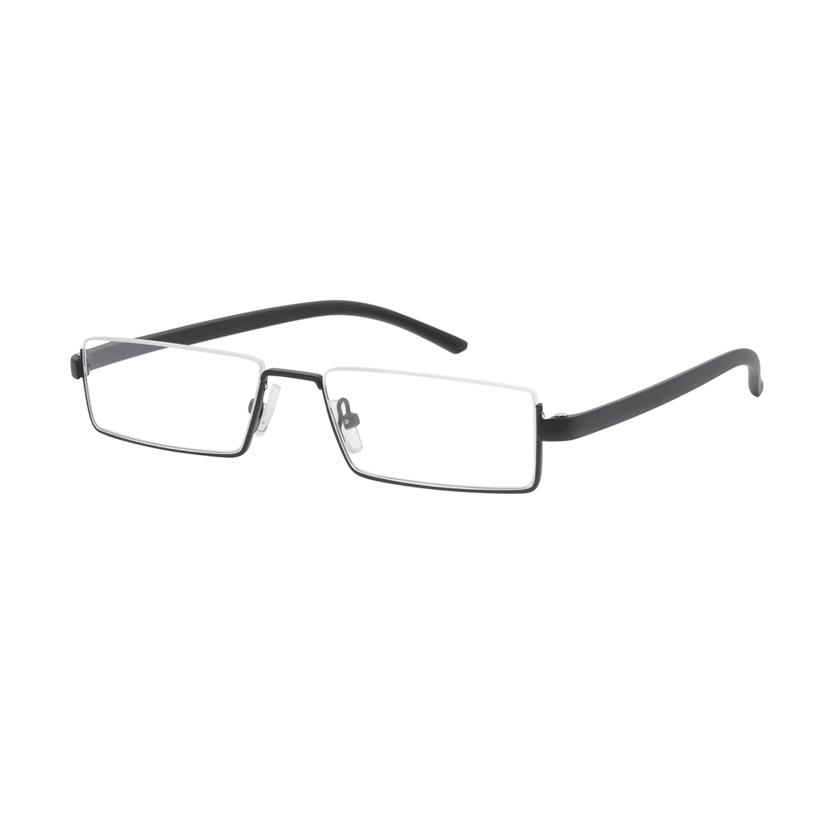 Welson - Rectangle Black Reading Glasses for Men