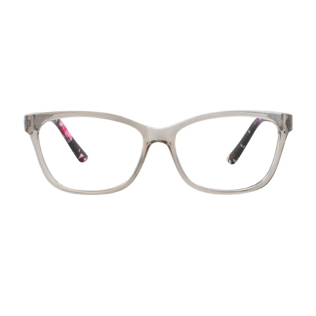 Fashion Square Gray-Floral  Reading Glasses for Women