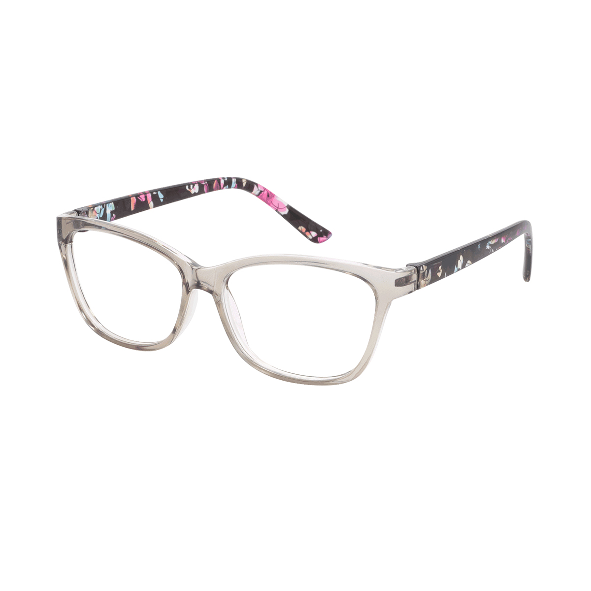 Naparis - Square Gray-Floral Reading Glasses for Women